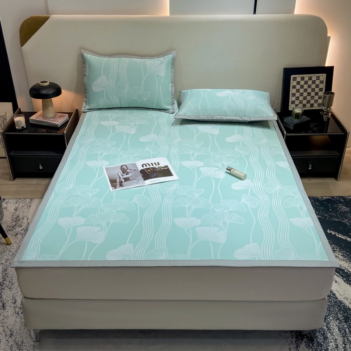 91家纺网 家纺一手货源 找家纺 蝶帕家纺 2025新品A类PE高分子乙纶复合三明治提花冰丝席 叶韵 床席