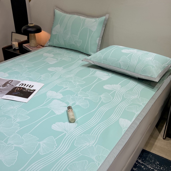 91家纺网 家纺一手货源 找家纺 蝶帕家纺 2025新品A类PE高分子乙纶复合三明治提花冰丝席 叶韵 床席