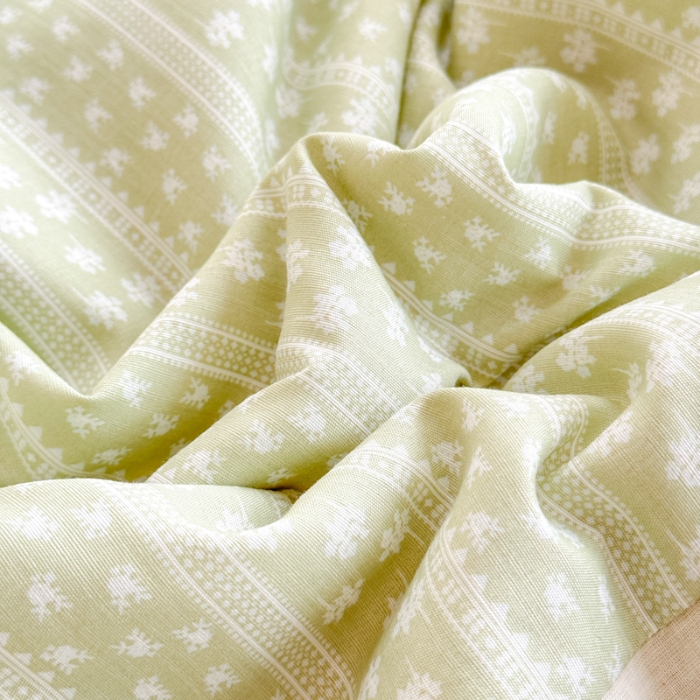 91家纺网 家纺一手货源 找家纺 【苏东来】2025小清新韩版印花蕾丝花边皱皱棉工艺款拼接单夏被四件套韩式赫本碎花荷叶边夏凉被子空调被双人春秋被可水洗 香草