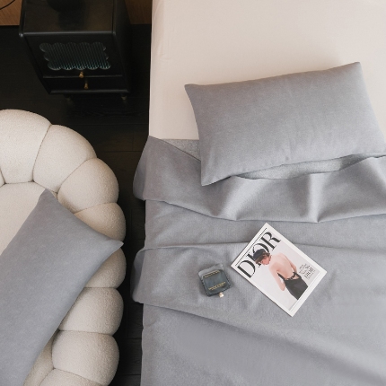 91家纺网 家纺一手货源 找家纺 （总）慕绸家纺（原萌宝老粗布厂家） 2025新款老粗布老帆布空调软凉席原棉粗纱系列床单三件套