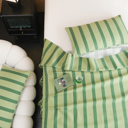 91家纺网 家纺一手货源 找家纺 （总）慕绸家纺（原萌宝老粗布厂家） 2025新款老粗布老帆布空调软凉席原棉粗纱系列床单三件套