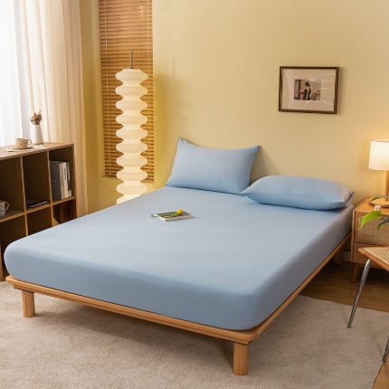 91家纺网 家纺一手货源 找家纺 （总）跨境外贸专供/纯色床单床笠柔软亲肤透气床上用品水洗棉四季通用酒店床垫保护罩超细纤维磨毛工艺床套