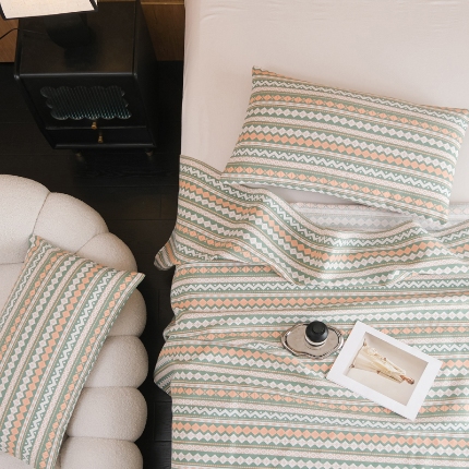 91家纺网 家纺一手货源 找家纺 （总）慕绸家纺（原萌宝老粗布厂家） 2025新款老粗布老帆布空调软凉席原棉粗纱系列床单三件套