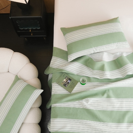 91家纺网 家纺一手货源 找家纺 （总）慕绸家纺（原萌宝老粗布厂家） 2025新款老粗布老帆布空调软凉席原棉粗纱系列床单三件套