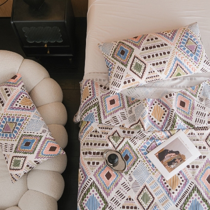 慕绸家纺（原萌宝老粗布厂家） 2025新款老粗布老帆布空调软凉席原棉粗纱系列床单三件套 古巴伦