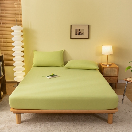 （总）跨境外贸专供/纯色床单床笠柔软亲肤透气床上用品水洗棉四季通用酒店床垫保护罩超细纤维磨毛工艺床套