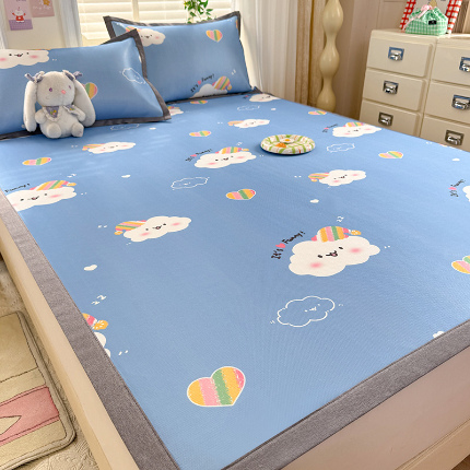 91家纺网 家纺一手货源 找家纺 （总）518家纺 2025新款亲肤舒适A类碳光冰丝抗菌凉席【提供买家秀】席子【提供买家秀】-平铺款