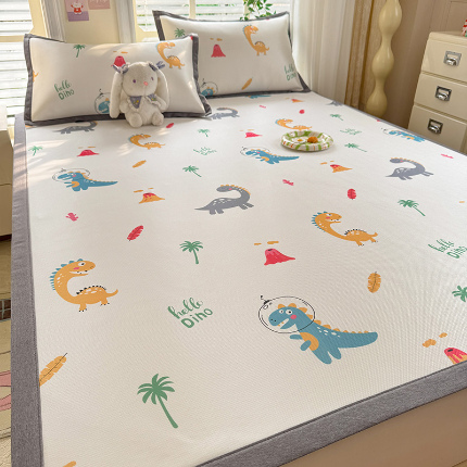 91家纺网 家纺一手货源 找家纺 （总）518家纺 2025新款亲肤舒适A类碳光冰丝抗菌凉席【提供买家秀】席子【提供买家秀】-平铺款