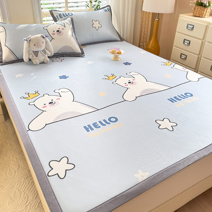 91家纺网 家纺一手货源 找家纺 （总）518家纺 2025新款亲肤舒适A类碳光冰丝抗菌凉席【提供买家秀】席子【提供买家秀】-平铺款