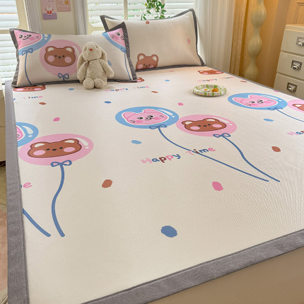 91家纺网 家纺一手货源 找家纺 （总）518家纺 2025新款亲肤舒适A类碳光冰丝抗菌凉席【提供买家秀】席子【提供买家秀】-平铺款