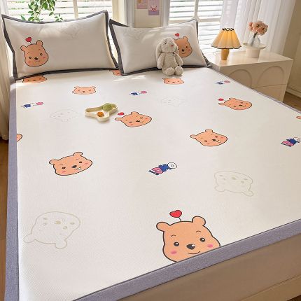 91家纺网 家纺一手货源 找家纺 （总）518家纺 2025新款亲肤舒适A类碳光冰丝抗菌凉席【提供买家秀】席子【提供买家秀】-平铺款