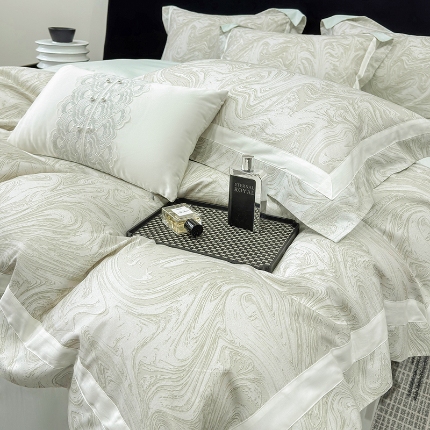 91家纺网 家纺一手货源 找家纺 春夏新品50*50S贡缎长绒棉活性数码印花四件套纯棉床单床笠高档礼盒装 清新绿-铂金时代-贡缎长绒