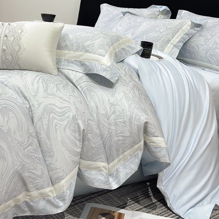 91家纺网 家纺一手货源 找家纺 （总）春夏新品50*50S贡缎长绒棉活性数码印花四件套纯棉床单床笠高档礼盒装