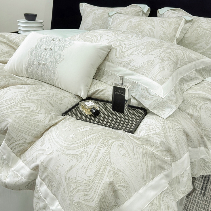 91家纺网 家纺一手货源 找家纺 （总）春夏新品50*50S贡缎长绒棉活性数码印花四件套纯棉床单床笠高档礼盒装