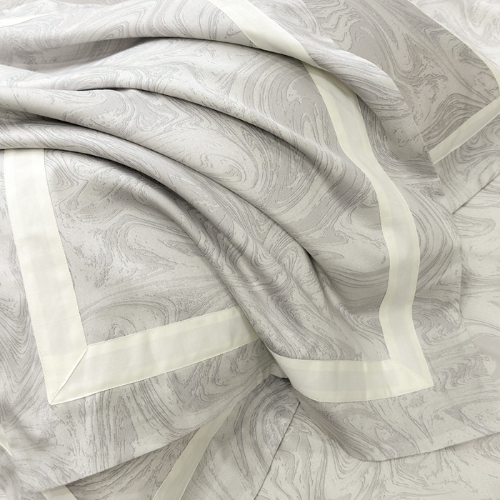 91家纺网 家纺一手货源 找家纺 春夏新品50*50S贡缎长绒棉活性数码印花四件套纯棉床单床笠高档礼盒装 银灰-铂金时代-贡缎长绒