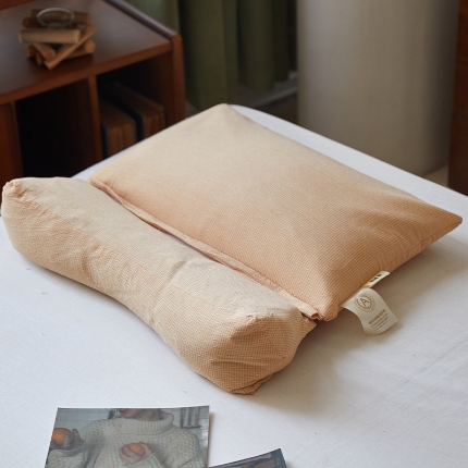 91家纺网 家纺一手货源 找家纺 （总）2025新款全棉三角牵引组合枕荞麦枕芯 草本荞麦壳分区护颈椎枕头