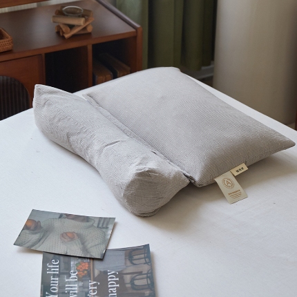 91家纺网 家纺一手货源 找家纺 （总）2025新款全棉三角牵引组合枕荞麦枕芯 草本荞麦壳分区护颈椎枕头