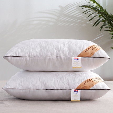 兴丝露枕芯 亲肤绗缝三线格枕芯 羽丝枕 舒适枕 中高枕 成人枕头 宿舍枕芯