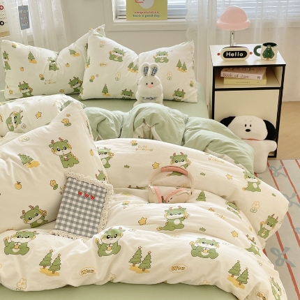 91家纺网 家纺一手货源 找家纺 （总）四件套水洗棉磨毛被套罩床单被子三件套学生宿舍床上用品2025新款