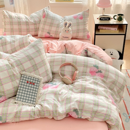 91家纺网 家纺一手货源 找家纺 （总）四件套水洗棉磨毛被套罩床单被子三件套学生宿舍床上用品2025新款