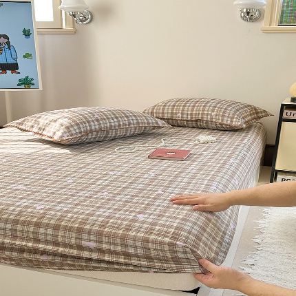 91家纺网 家纺一手货源 找家纺 （总）金丝鸟 2025春夏新款全棉纯棉双层纱床笠 床笠单件