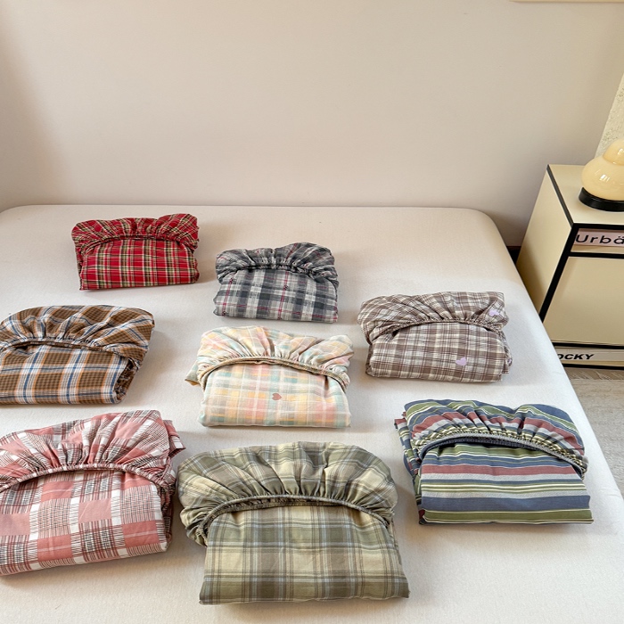 91家纺网 家纺一手货源 找家纺 （总）金丝鸟 2025春夏新款全棉纯棉双层纱床笠 床笠单件