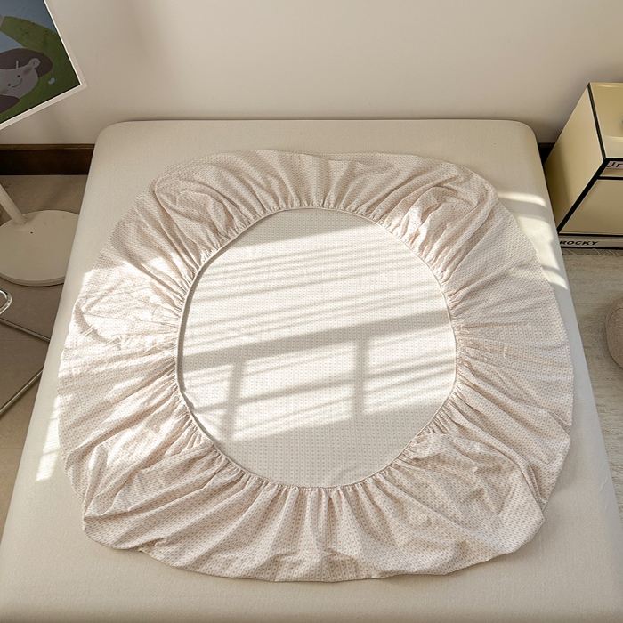 91家纺网 家纺一手货源 找家纺 金丝鸟 2025春夏新款全棉纯棉双层纱床笠 床笠单件 粉色小花