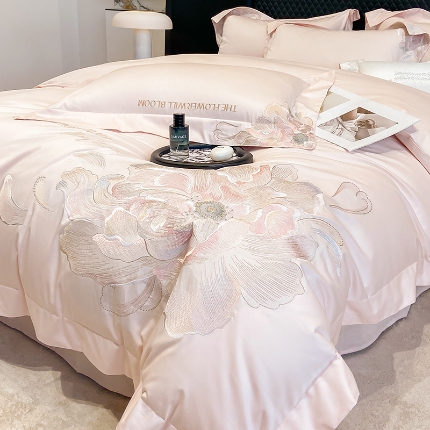 91家纺网 家纺一手货源 找家纺 （总）（总）星蕴家纺 2025新款100支澳棉正宗长绒棉四件套-绽放