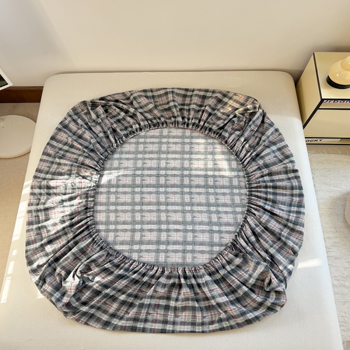 91家纺网 家纺一手货源 找家纺 金丝鸟 2025春夏新款全棉纯棉双层纱床笠 床笠单件 黑格尔