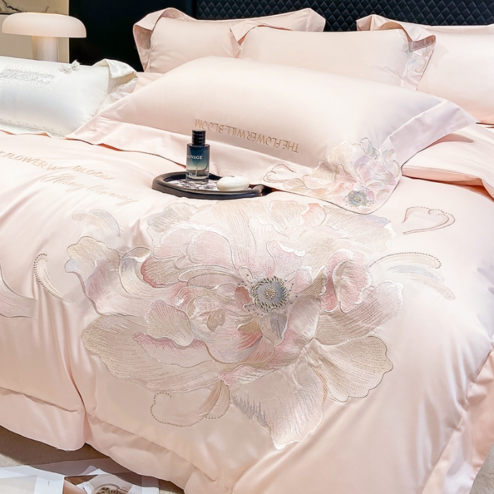 91家纺网 家纺一手货源 找家纺 （总）（总）星蕴家纺 2025新款100支澳棉正宗长绒棉四件套-绽放