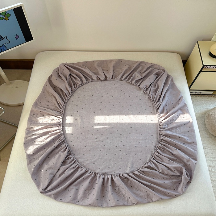 91家纺网 家纺一手货源 找家纺 金丝鸟 2025春夏新款全棉纯棉双层纱床笠 床笠单件 密语小结