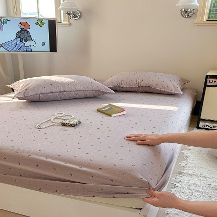 金丝鸟 2025春夏新款全棉纯棉双层纱床笠 床笠单件 密语小结