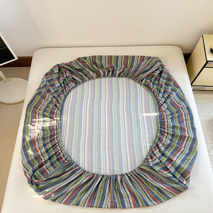 91家纺网 家纺一手货源 找家纺 金丝鸟 2025春夏新款全棉纯棉双层纱床笠 床笠单件 塔思琦