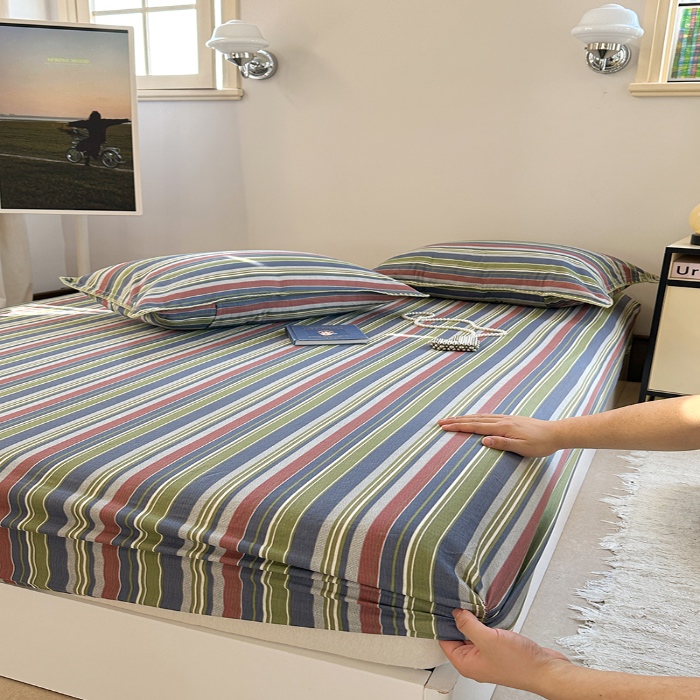 91家纺网 家纺一手货源 找家纺 金丝鸟 2025春夏新款全棉纯棉双层纱床笠 床笠单件 塔思琦