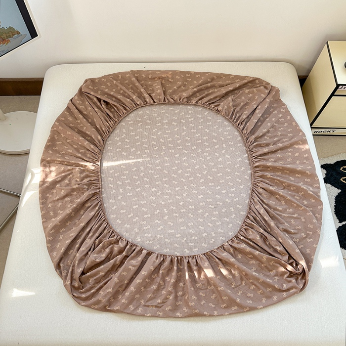 91家纺网 家纺一手货源 找家纺 金丝鸟 2025春夏新款全棉纯棉双层纱床笠 床笠单件 糖果球