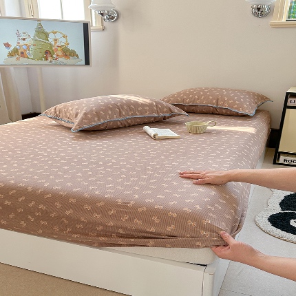 金丝鸟 2025春夏新款全棉纯棉双层纱床笠 床笠单件 糖果球