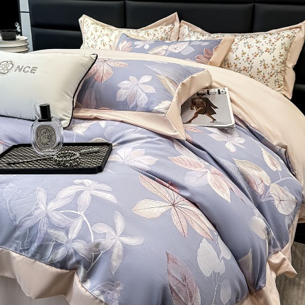 91家纺网 家纺一手货源 找家纺 （总）天一阁 2025春夏新款莱赛尔天丝印花四件套 礼盒装【可配床盖款】