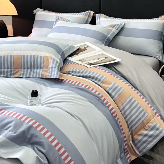 91家纺网 家纺一手货源 找家纺 （总）（控价）2025新款 专版花型 高克重A类 全棉长绒棉数码印花四件套-布拉格之恋