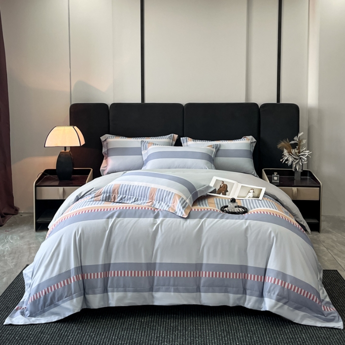 91家纺网 家纺一手货源 找家纺 （总）（控价）2025新款 专版花型 高克重A类 全棉长绒棉数码印花四件套-布拉格之恋