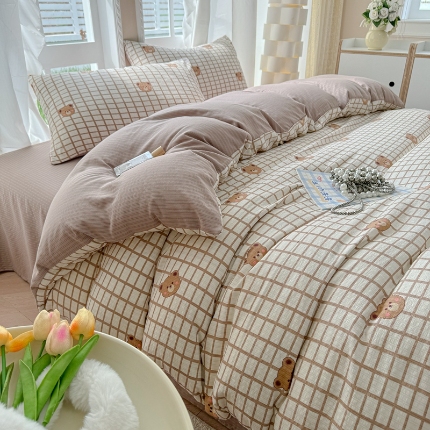 91家纺网 家纺一手货源 找家纺 （总）壹号库 2025新款A类提花有氧彩竺绵四件套