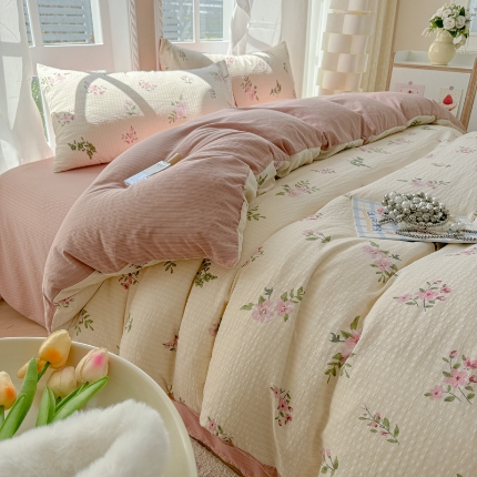 91家纺网 家纺一手货源 找家纺 （总）壹号库 2025新款A类提花有氧彩竺绵四件套