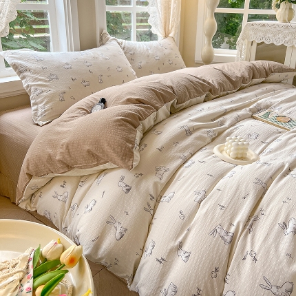 91家纺网 家纺一手货源 找家纺 （总）壹号库 2025新款A类提花有氧彩竺绵四件套