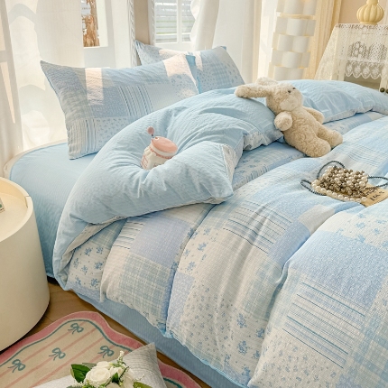 91家纺网 家纺一手货源 找家纺 （总）壹号库 2025新款A类提花有氧彩竺绵四件套