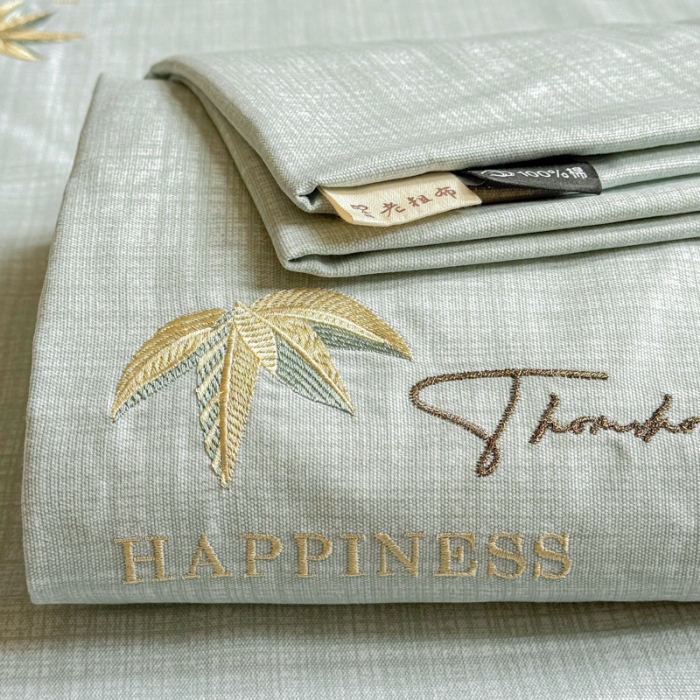 91家纺网 家纺一手货源 找家纺 （总）布柔 2025新款100%全棉老粗布绣花印花凉席单品纯棉床裙