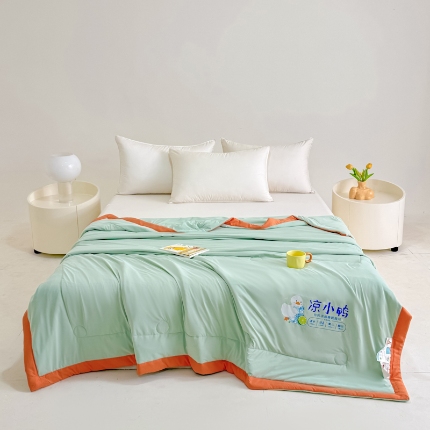 【苏东来】2025年夏季高端真锦氨凉感夏被纯色空调被单双人夏被春秋被子冰丝夏被被芯直播爆款 凉小鸭天青