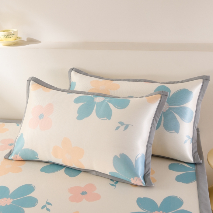 91家纺网 家纺一手货源 找家纺 （总）牵依 2025春夏新款A类碳光冰丝席凉感印花三明治凉席