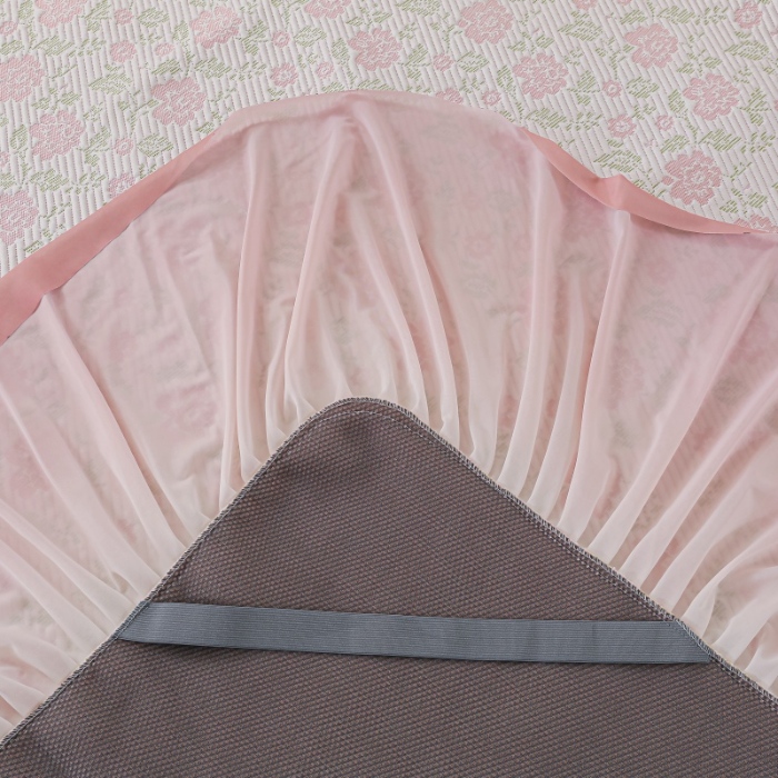 91家纺网 家纺一手货源 找家纺 （总） 2025新款复合三明治公主仙女风PE凉感凉豆豆床裙凉席三件套