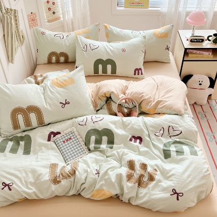 91家纺网 家纺一手货源 找家纺 （总）2025款水洗棉床上四件套床单被套三件套学生单人非全棉纯棉床品