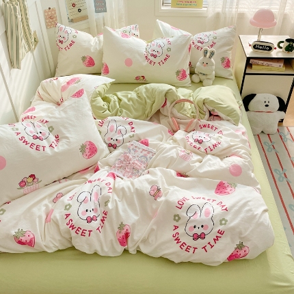 91家纺网 家纺一手货源 找家纺 （总）2025款水洗棉床上四件套床单被套三件套学生单人非全棉纯棉床品