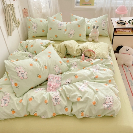 91家纺网 家纺一手货源 找家纺 （总）2025款水洗棉床上四件套床单被套三件套学生单人非全棉纯棉床品